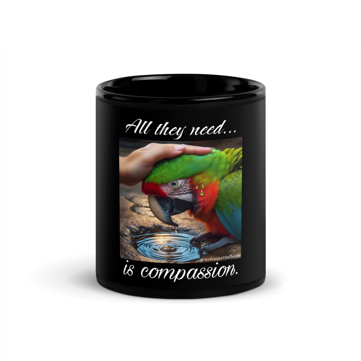 All they need is Compassion Black Glossy Mug