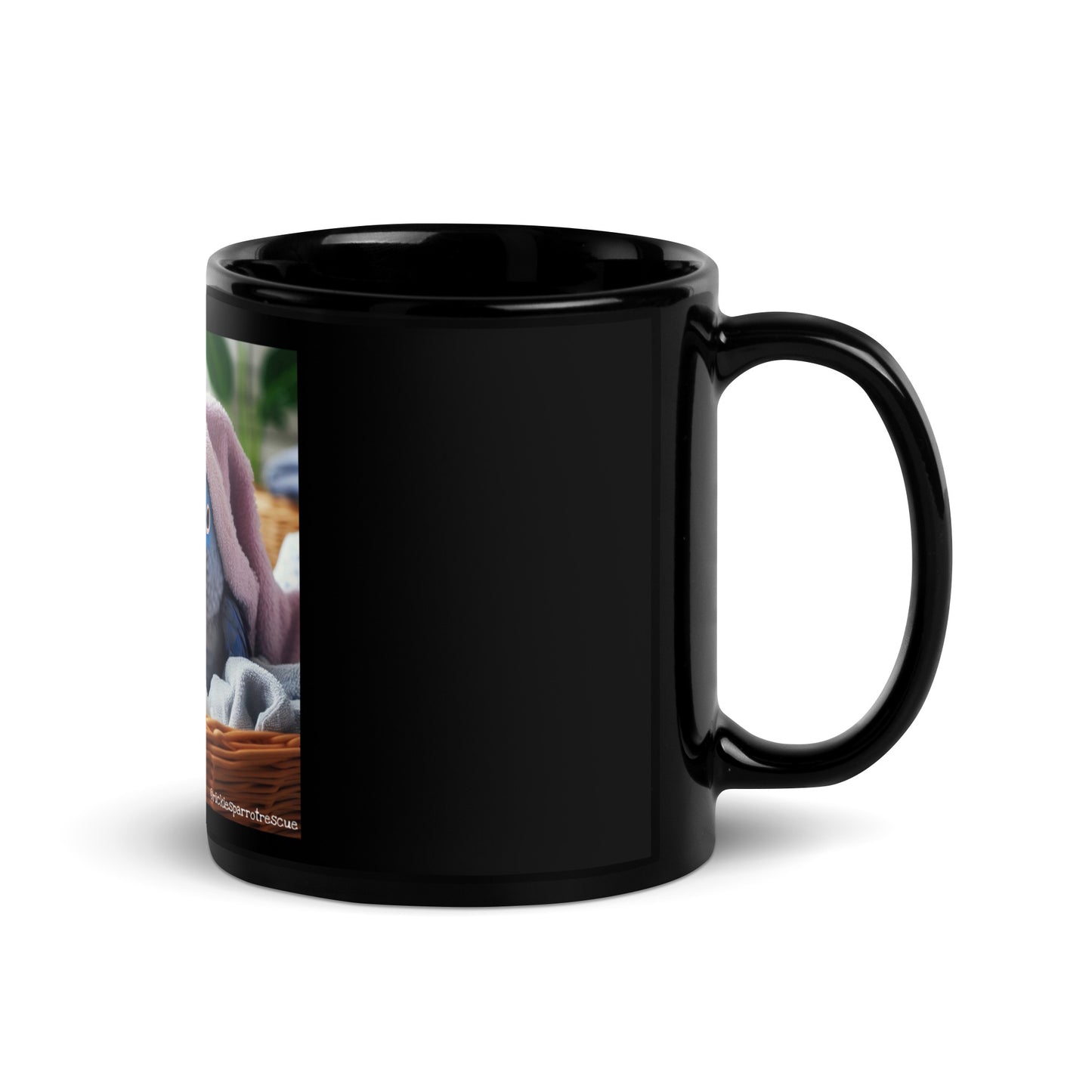 Larry Laundry Black Glossy Mug