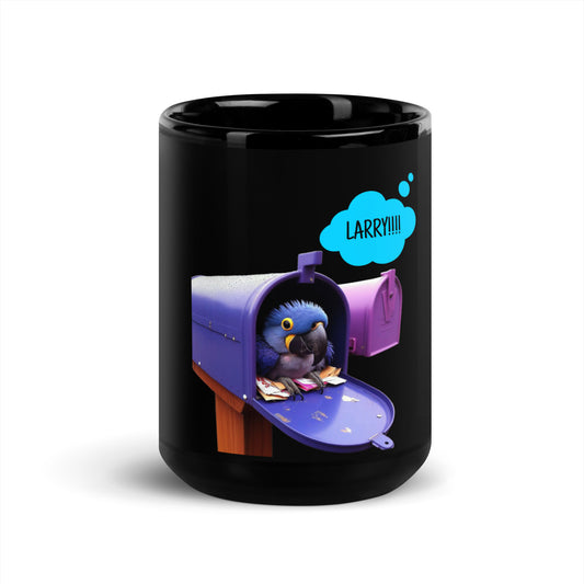 LARRY!!! Black Glossy Mug