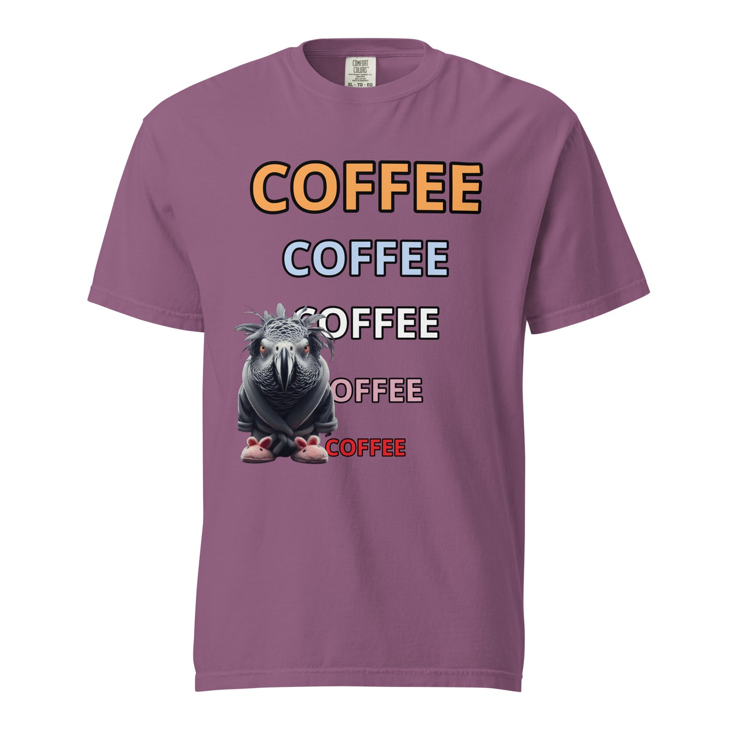 Buzz Bird Needs Coffee Unisex garment-dyed heavyweight t-shirt