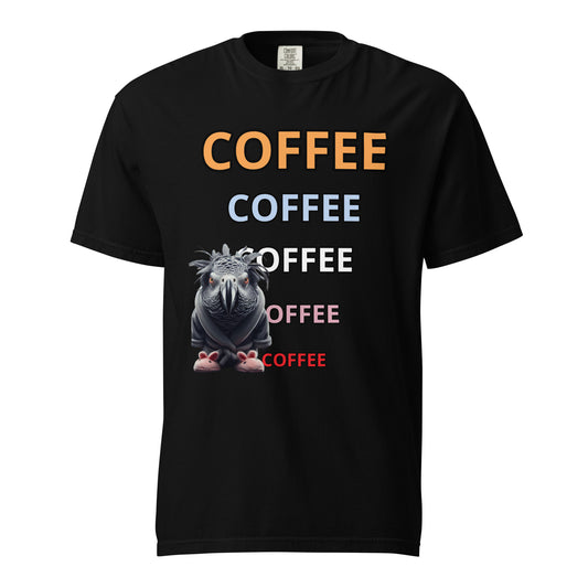 Buzz Bird Needs Coffee Unisex garment-dyed heavyweight t-shirt