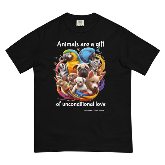 Animals are a gift Unisex garment-dyed heavyweight t-shirt