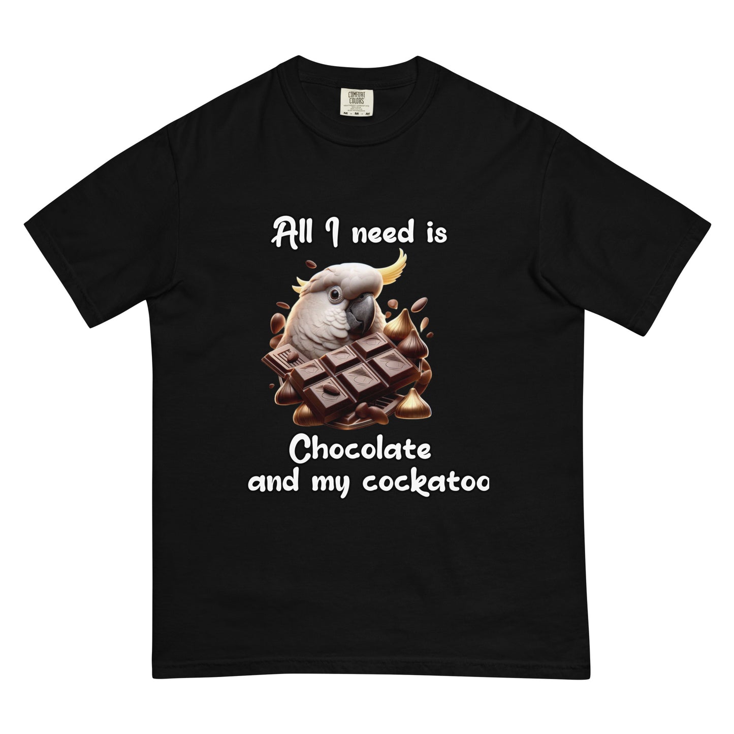 Chocolate and my cockatoo Unisex garment-dyed heavyweight t-shirt