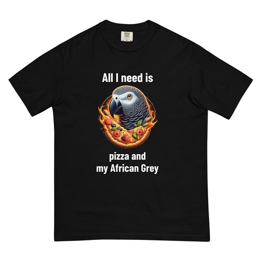 Pizza and my CAG Unisex garment-dyed heavyweight t-shirt