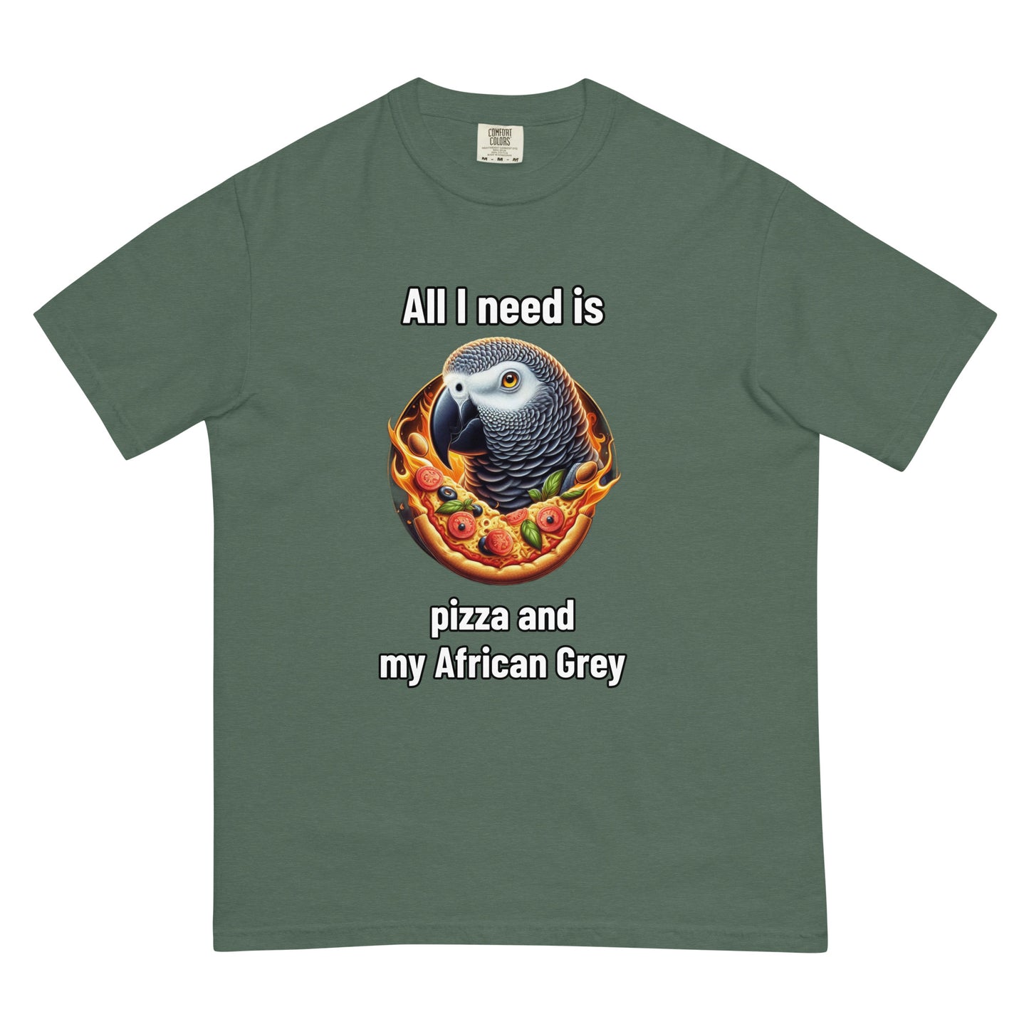 Pizza and my CAG Unisex garment-dyed heavyweight t-shirt