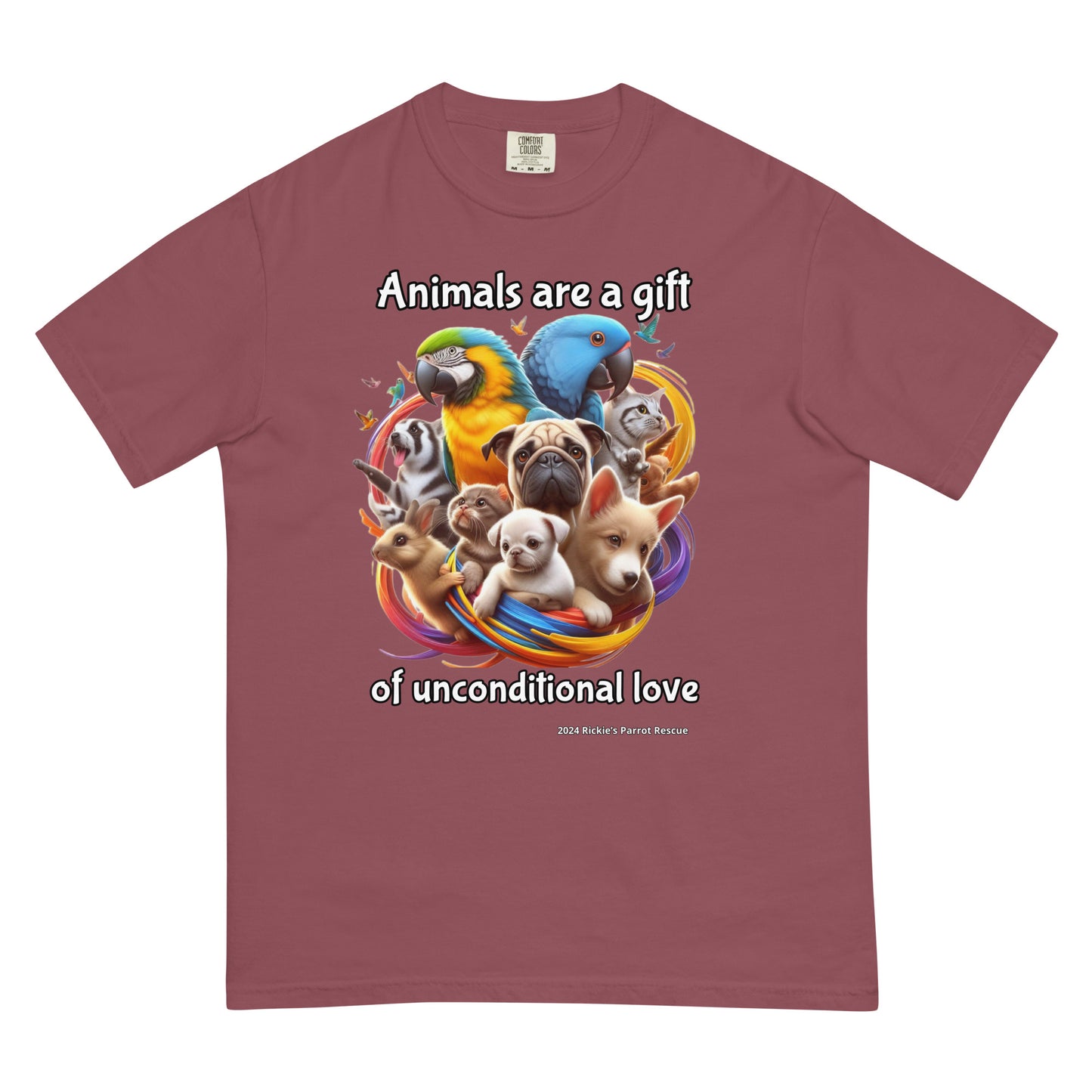 Animals are a gift Unisex garment-dyed heavyweight t-shirt