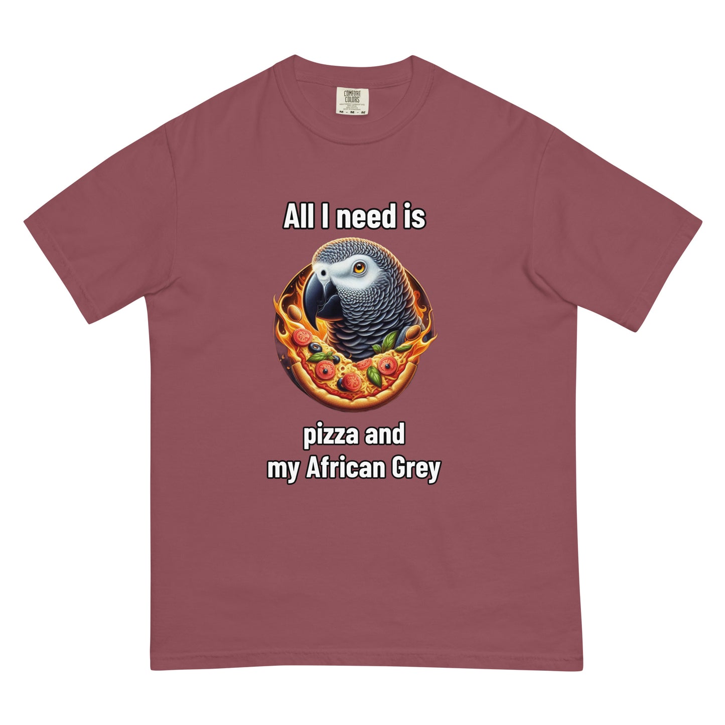 Pizza and my CAG Unisex garment-dyed heavyweight t-shirt