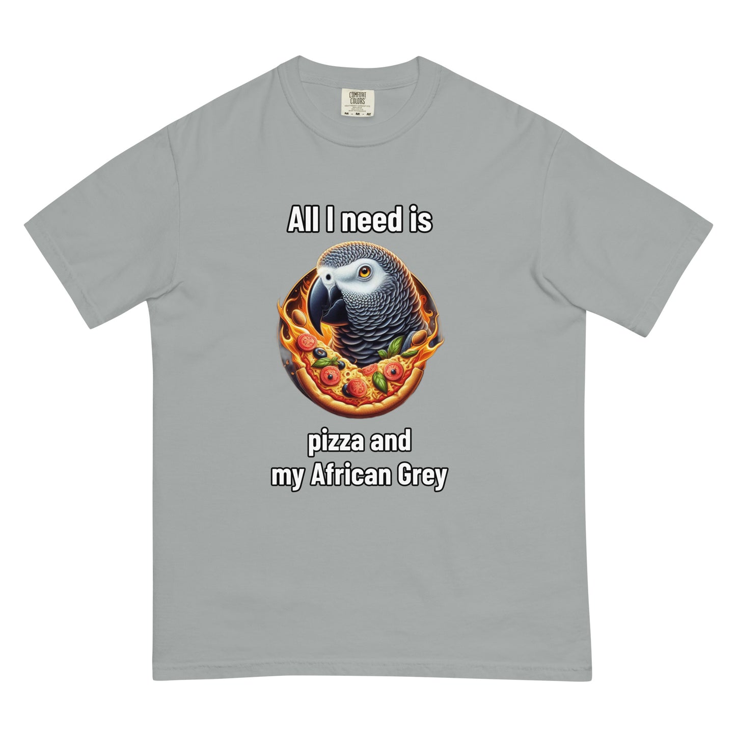 Pizza and my CAG Unisex garment-dyed heavyweight t-shirt