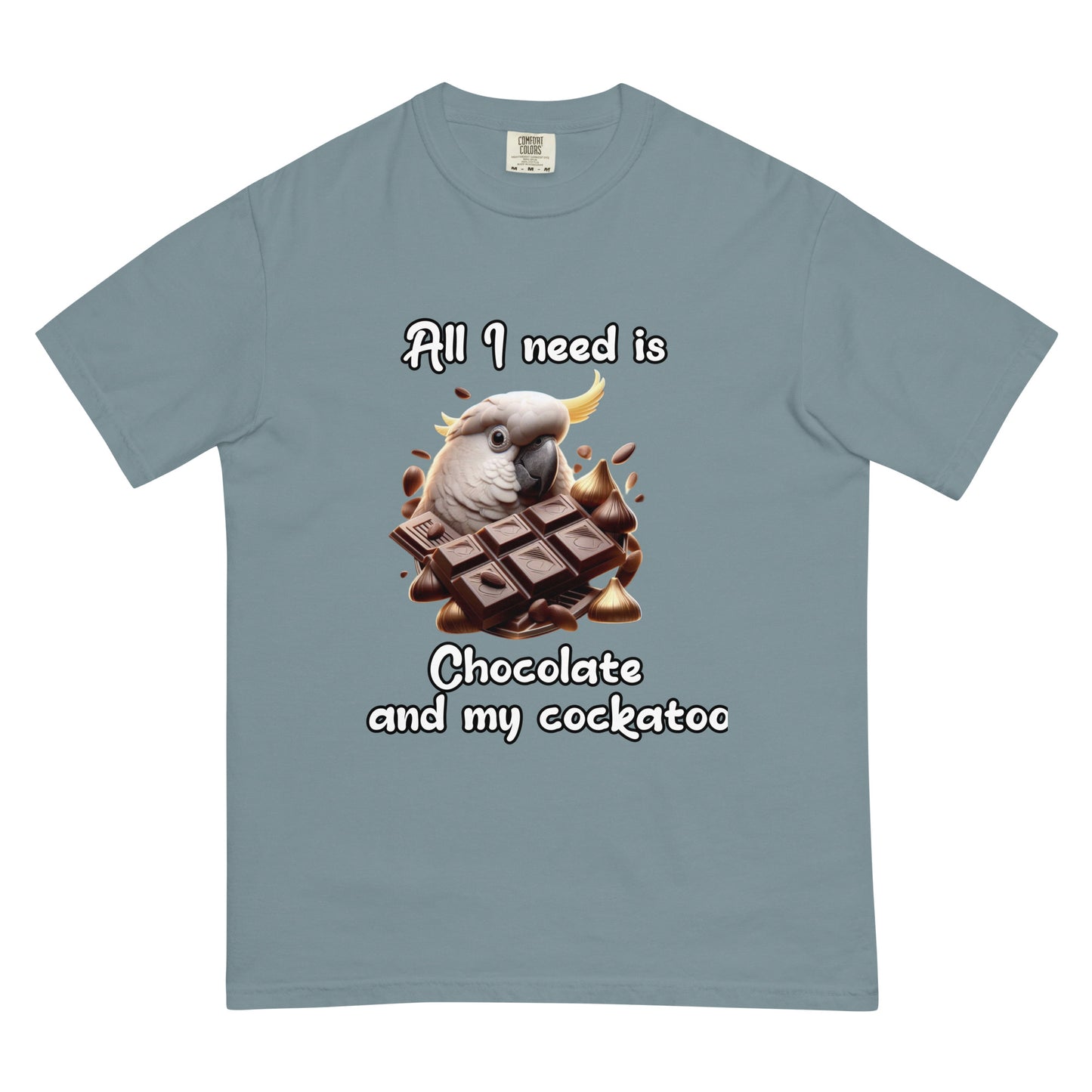 Chocolate and my cockatoo Unisex garment-dyed heavyweight t-shirt