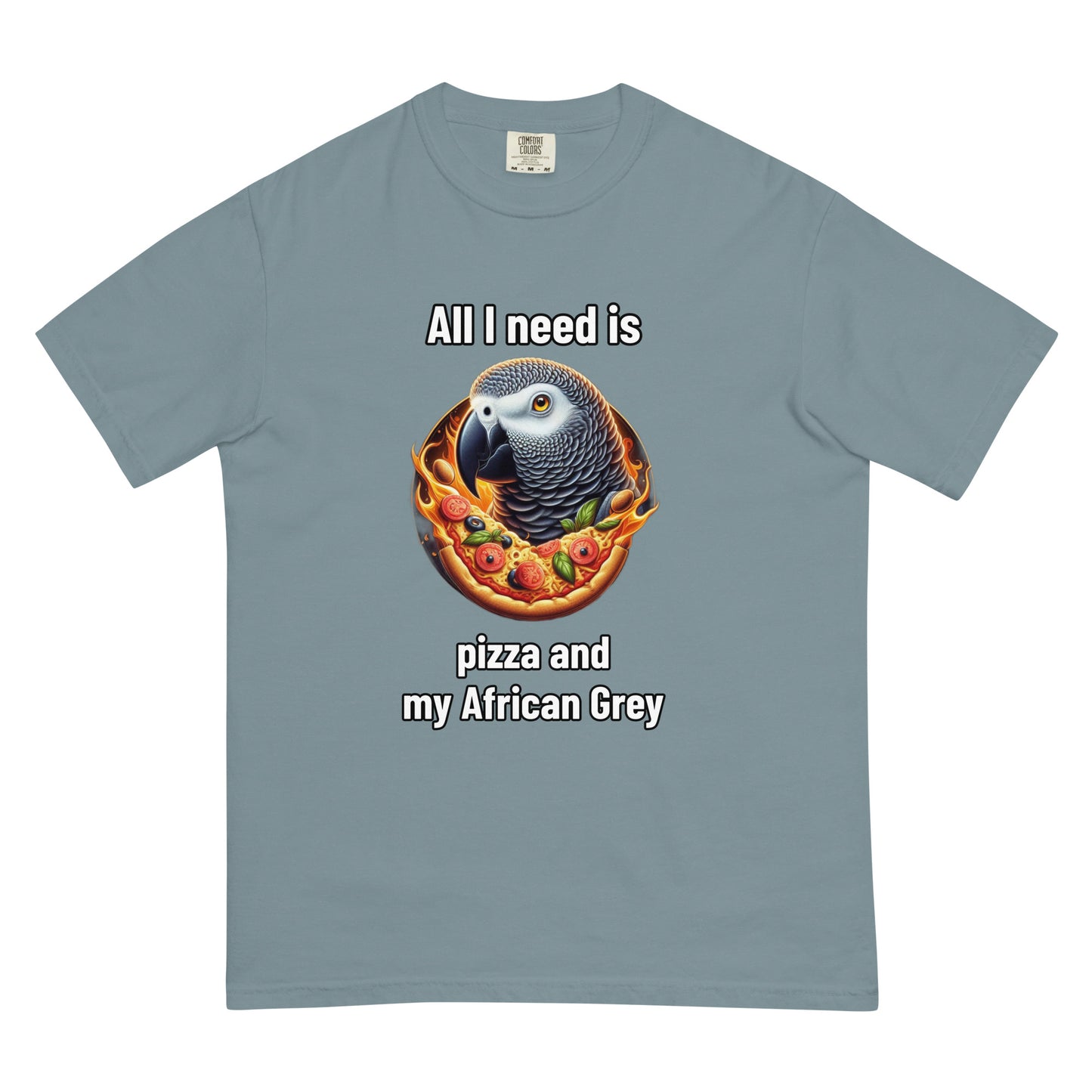 Pizza and my CAG Unisex garment-dyed heavyweight t-shirt