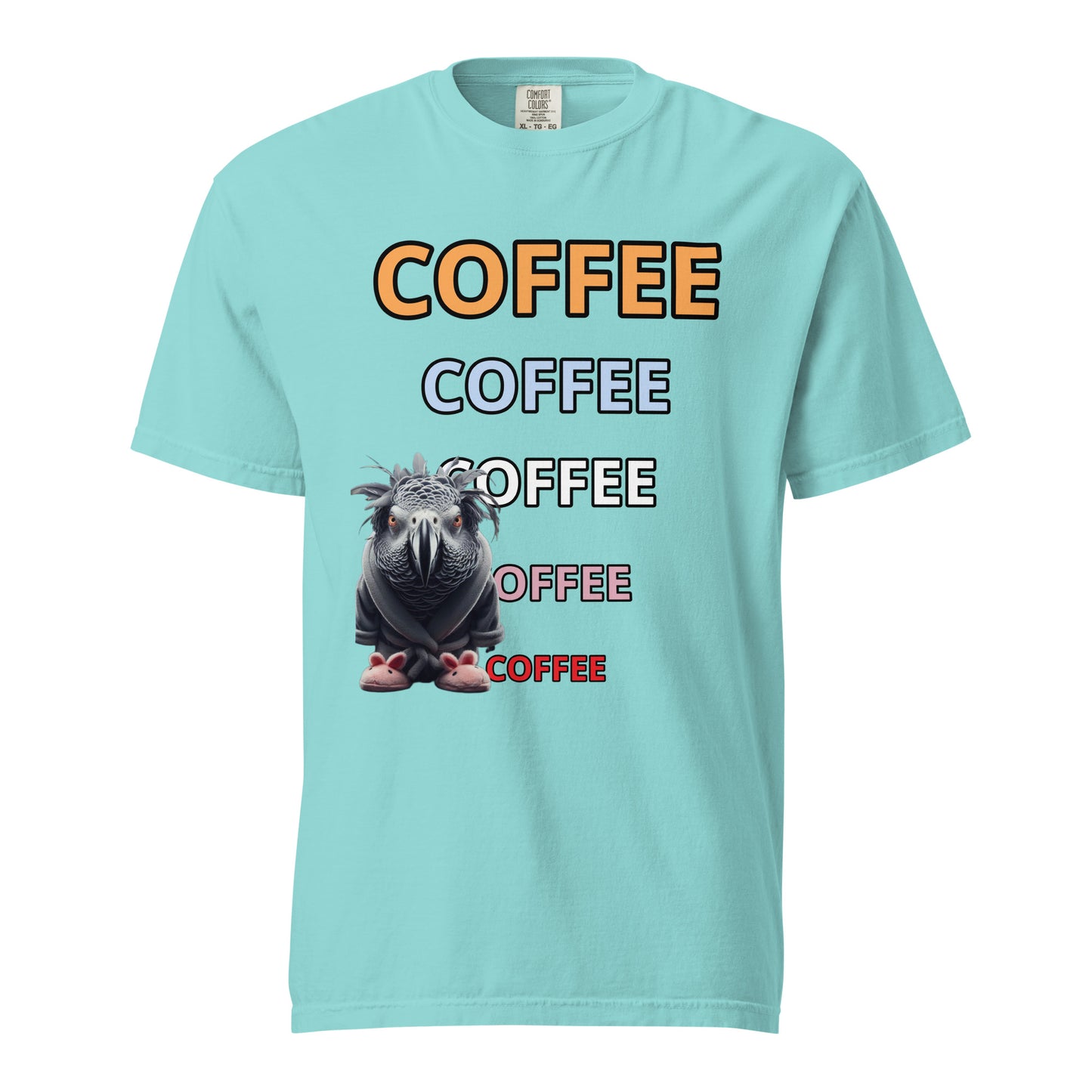 Buzz Bird Needs Coffee Unisex garment-dyed heavyweight t-shirt