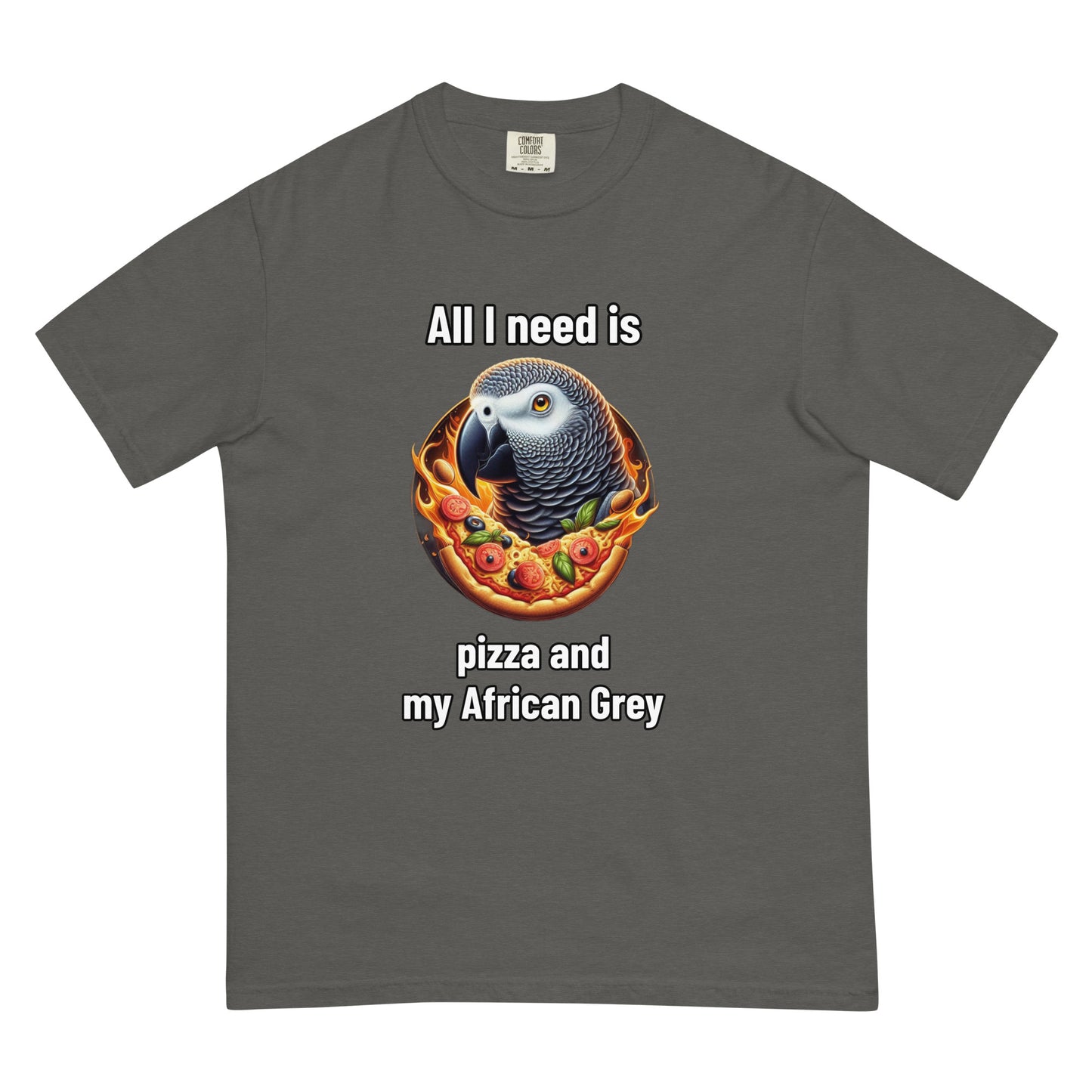 Pizza and my CAG Unisex garment-dyed heavyweight t-shirt