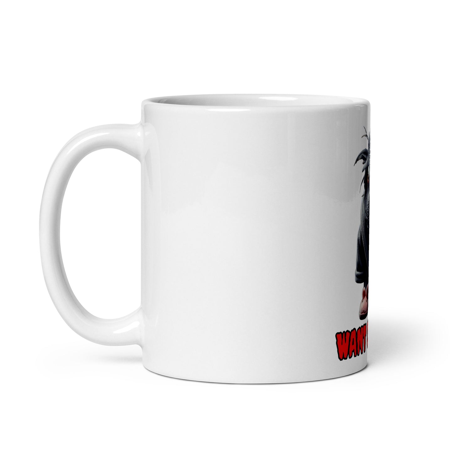 Want Coffee White glossy mug