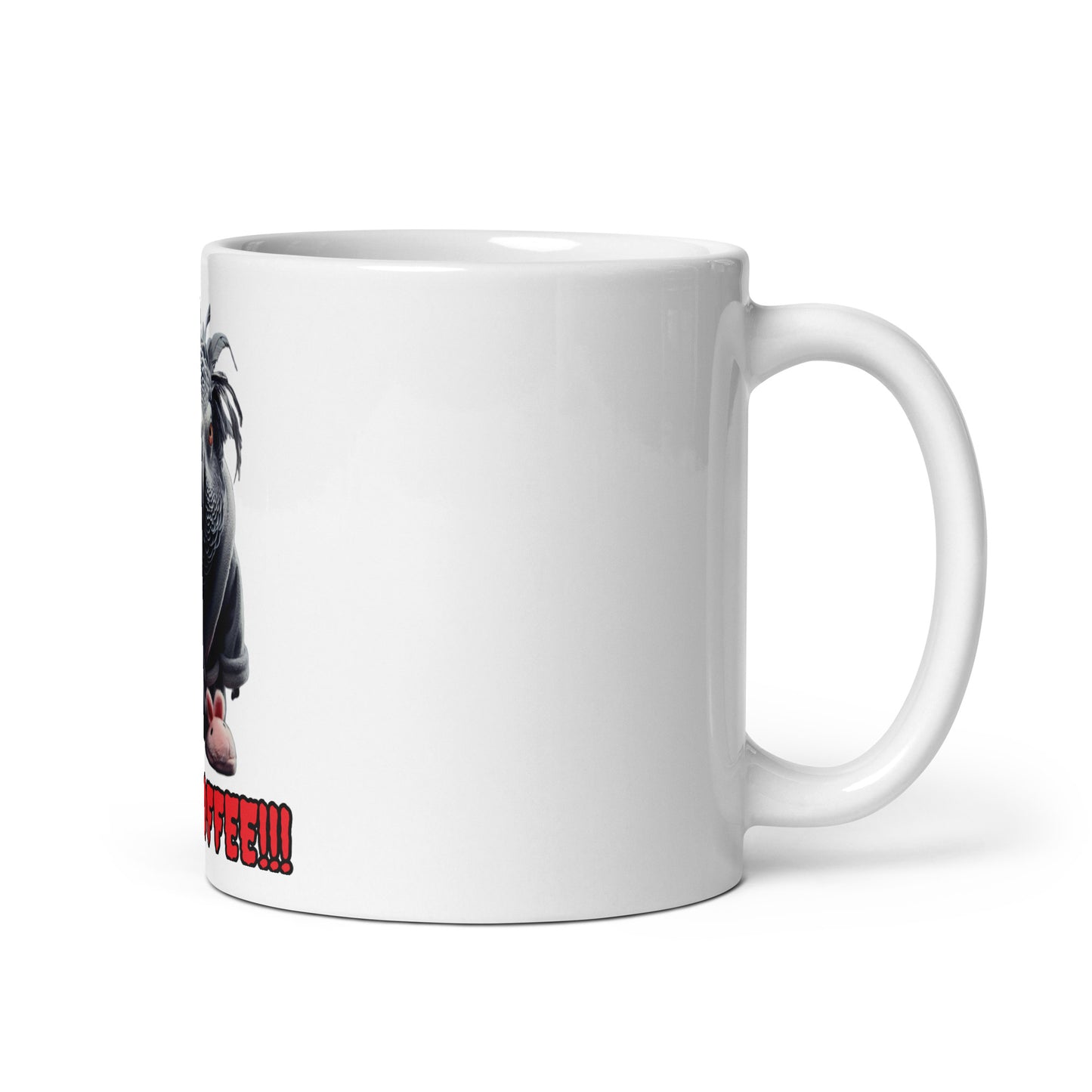 Want Coffee White glossy mug