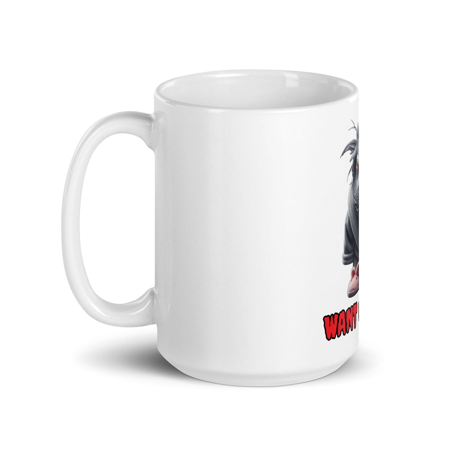 Want Coffee White glossy mug