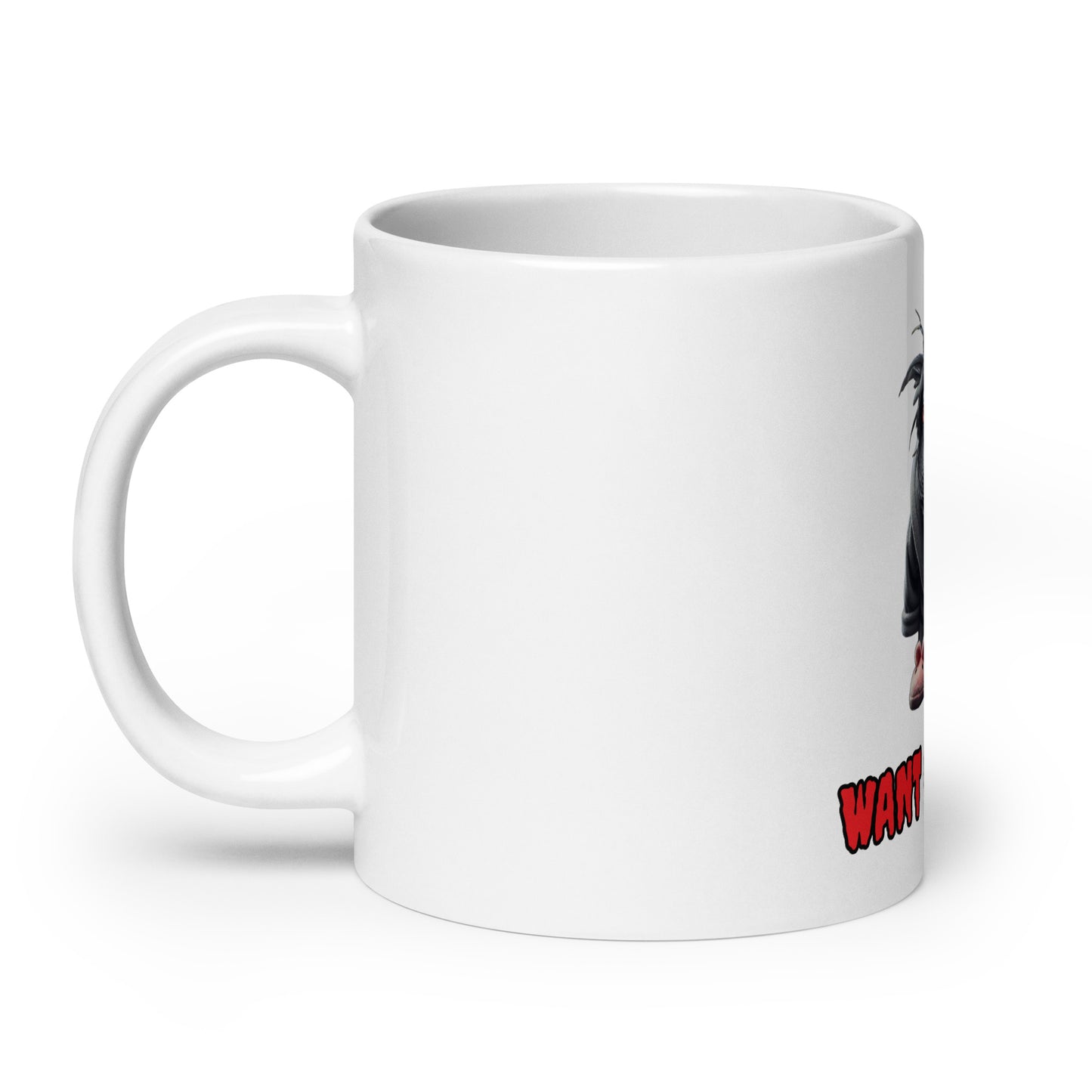 Want Coffee White glossy mug